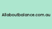 Allaboutbalance.com.au Coupon Codes