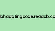 Alphadatingcode.readcb.com Coupon Codes