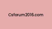 Csforum2016.com Coupon Codes