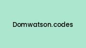 Domwatson.codes Coupon Codes