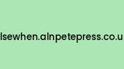 Elsewhen.alnpetepress.co.uk Coupon Codes