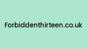 Forbiddenthirteen.co.uk Coupon Codes