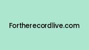 Fortherecordlive.com Coupon Codes