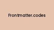 Frontmatter.codes Coupon Codes