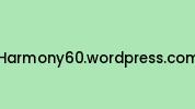 Harmony60.wordpress.com Coupon Codes