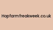 Hopfarmfreakweek.co.uk Coupon Codes