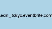 Lean_tokyo.eventbrite.com Coupon Codes