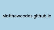 Matthewcodes.github.io Coupon Codes