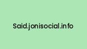 Said.jonisocial.info Coupon Codes