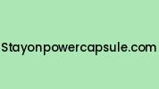 Stayonpowercapsule.com Coupon Codes