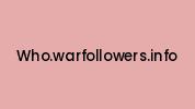 Who.warfollowers.info Coupon Codes