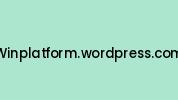 Winplatform.wordpress.com Coupon Codes