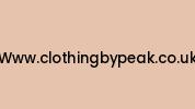 Www.clothingbypeak.co.uk Coupon Codes